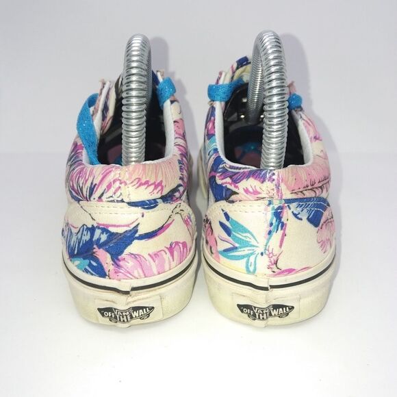 Vans Off The Wall Floral Themed Pink And Blue Sneakers Women's Size 5 - Picture 4 of 8